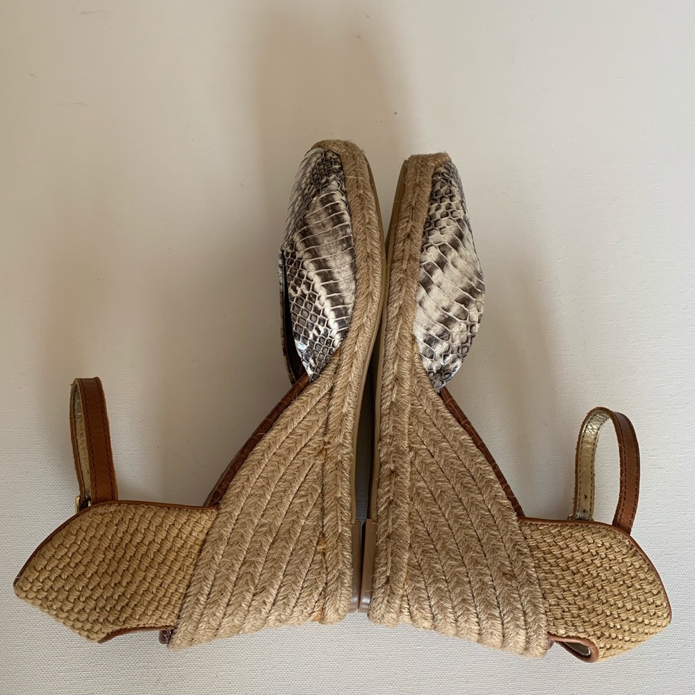 Sam Edelman Leather Python Wedge Espadrille 9.5 - image 5